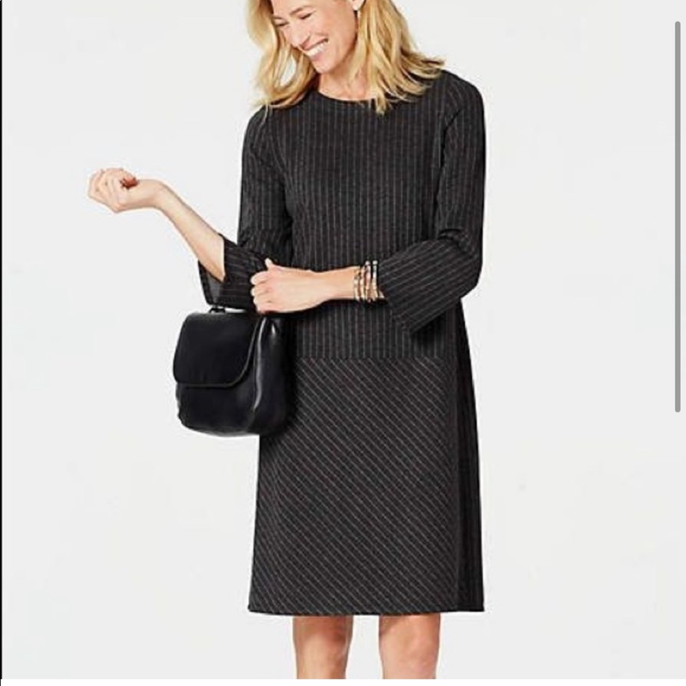 J.Jill Ponte Knit Pinstriped Dress XS